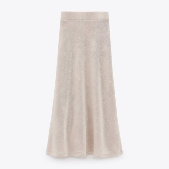 Zara Dresses & Skirts - Zara Textured Flowy Knit Midi Skirt (NWT)